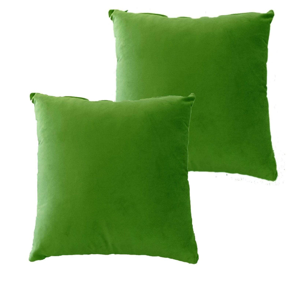 Pack of 2 Ultra-Soft Matte Velvet Cushion Covers 17x17 Inch Decorative Pillow Cases for Home Garden Decor Charcoal Silver Green Duck Egg by OLIVIA ROCCO