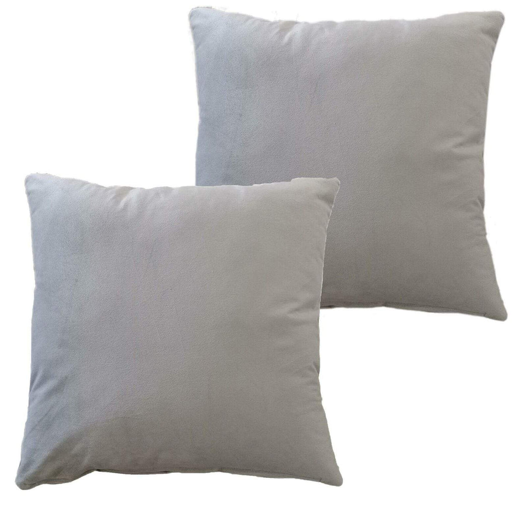 Pack of 2 Ultra-Soft Matte Velvet Cushion Covers 17x17 Inch Decorative Pillow Cases for Home Garden Decor Charcoal Silver Green Duck Egg by OLIVIA ROCCO