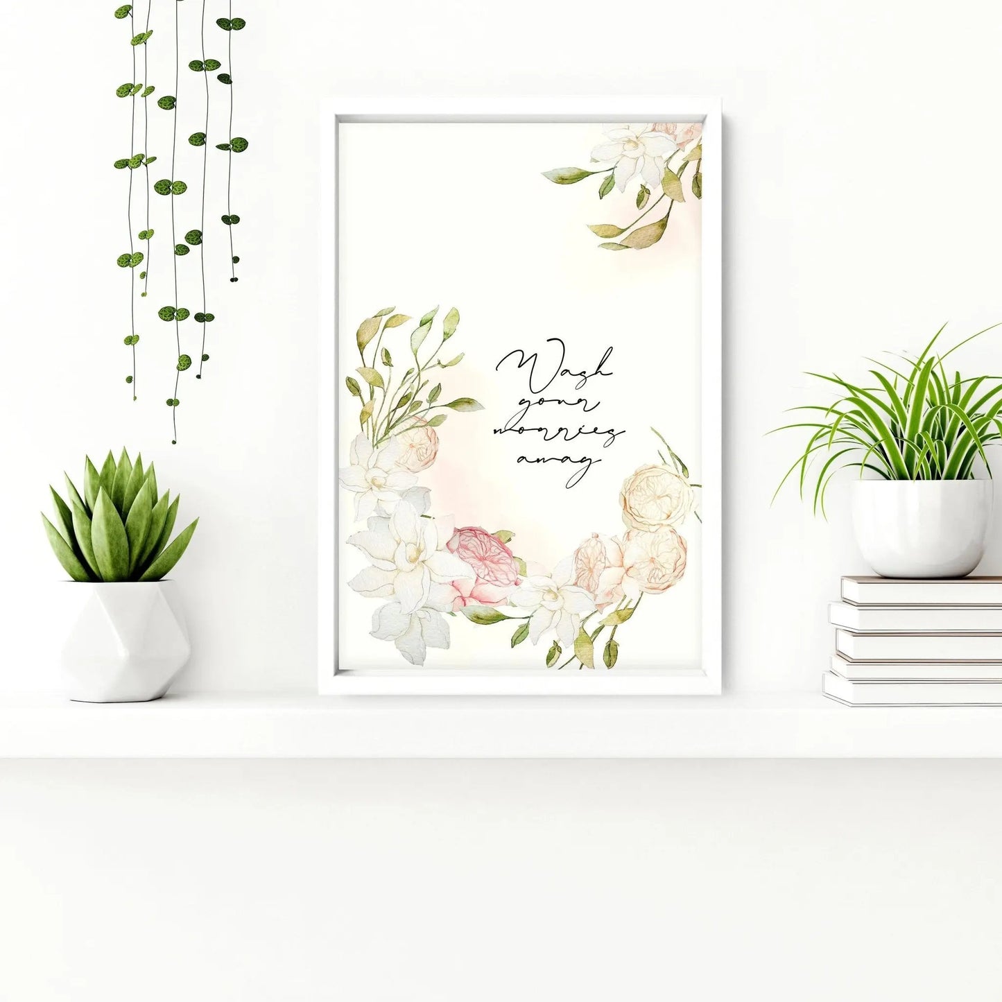 Bathroom art prints | Set of 2 Pink blooms wall art About Wall Art