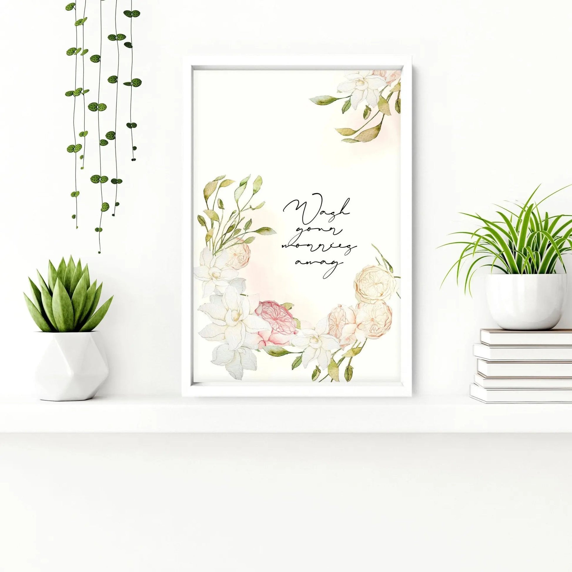 Bathroom art prints | Set of 2 Pink blooms wall art About Wall Art