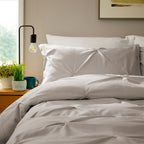 Pintuck Natural Microfibre Duvet Cover Set with Pillowcases Soft Breathable Easy Care Bedding Set Quilt Cover by OLIVIA ROCCO