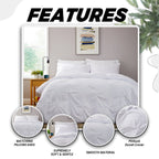 Pintuck White Microfibre Duvet Cover Set with Pillowcases Soft Breathable Easy Care Bedding Set Quilt Cover by OLIVIA ROCCO