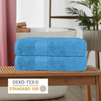 Rhodes Towel Aqua 100% Cotton Hotel Quality Soft Super Absorbent Hand Bath Towels, Sheets & Face Cloths by OLIVIA ROCCO