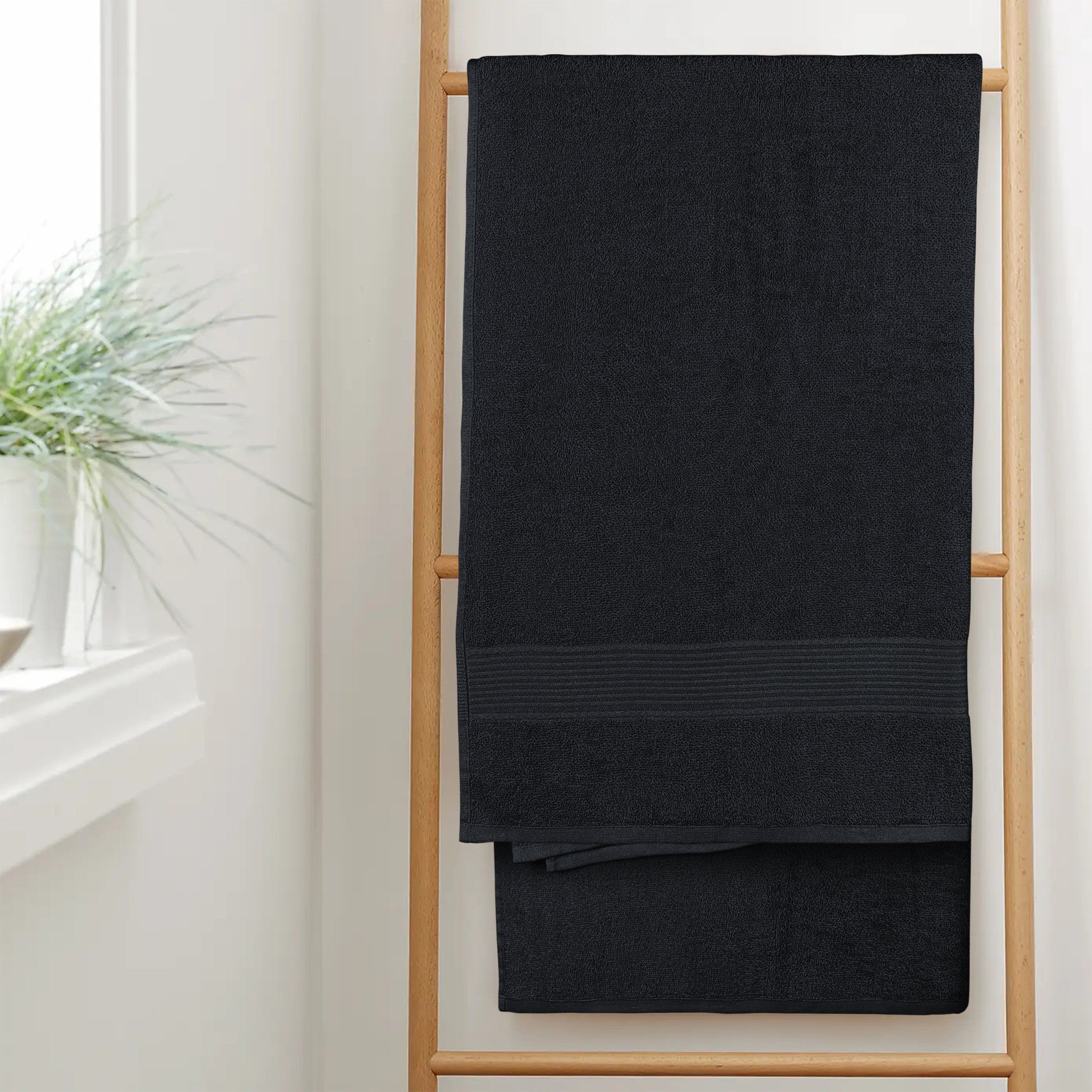 Rhodes Towel Black 100% Cotton Hotel Quality Soft Super Absorbent Hand Bath Towels, Sheets & Face Cloths by OLIVIA ROCCO