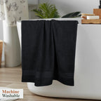 Rhodes Towel Black 100% Cotton Hotel Quality Soft Super Absorbent Hand Bath Towels, Sheets & Face Cloths by OLIVIA ROCCO