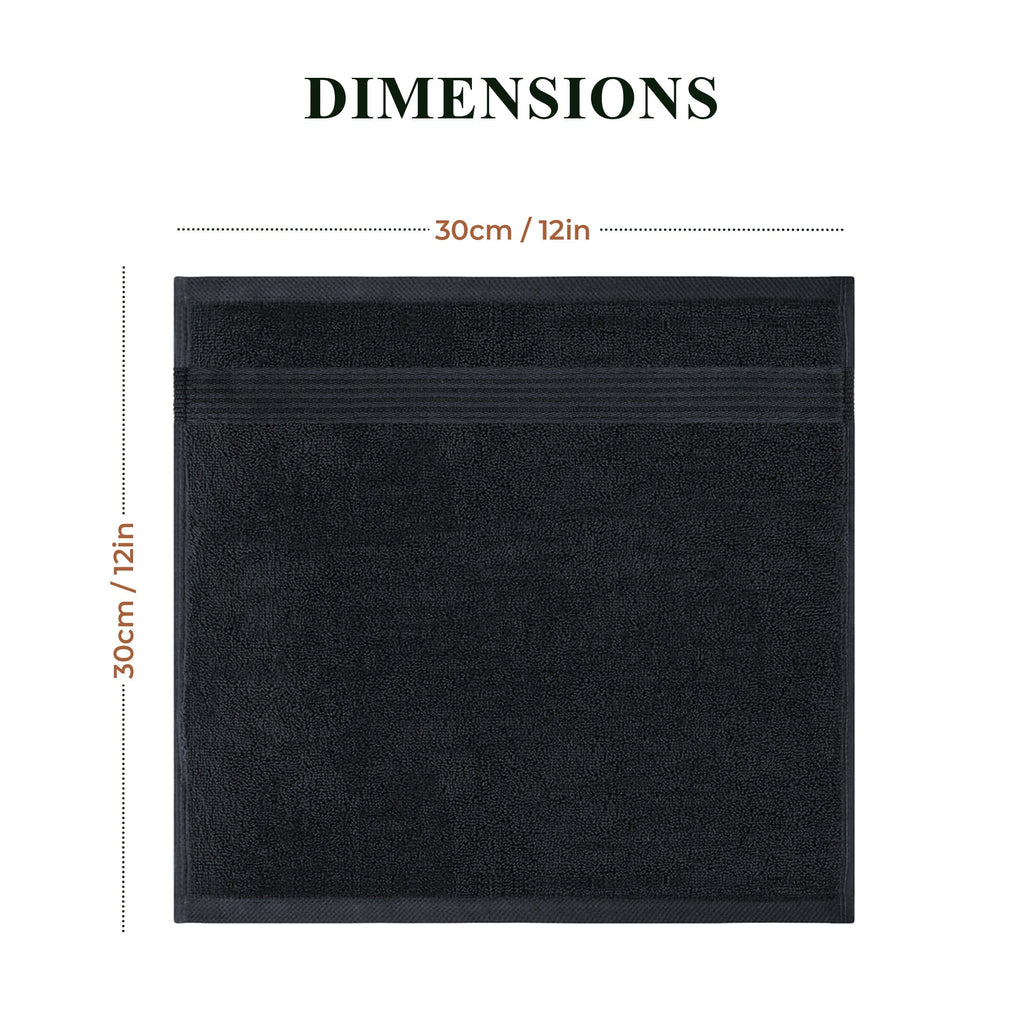 Rhodes Towel Black 100% Cotton Hotel Quality Soft Super Absorbent Hand Bath Towels, Sheets & Face Cloths by OLIVIA ROCCO