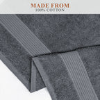 Rhodes Towel Grey 100% Cotton Hotel Quality Soft Super Absorbent Hand Bath Towels, Sheets & Face Cloths by OLIVIA ROCCO