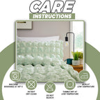 Soho Sage Green Microfibre Duvet Cover Set with Pillowcases Quilted Super Soft Easy Care Bedding Bed Linen Set by OLIVIA ROCCO
