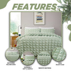Soho Sage Green Microfibre Duvet Cover Set with Pillowcases Quilted Super Soft Easy Care Bedding Bed Linen Set by OLIVIA ROCCO
