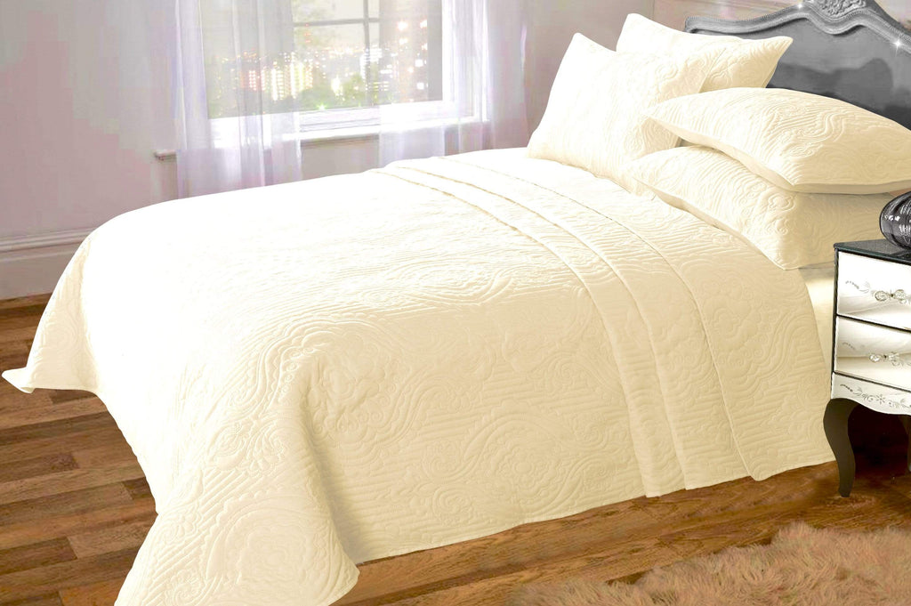 Sorrento Luxurious Embossed Quilted Bedspread Set with Versatile Comfort Ideal for Sofa or Bedding Available in Multiple Colours and Sizes by OLIVIA ROCCO