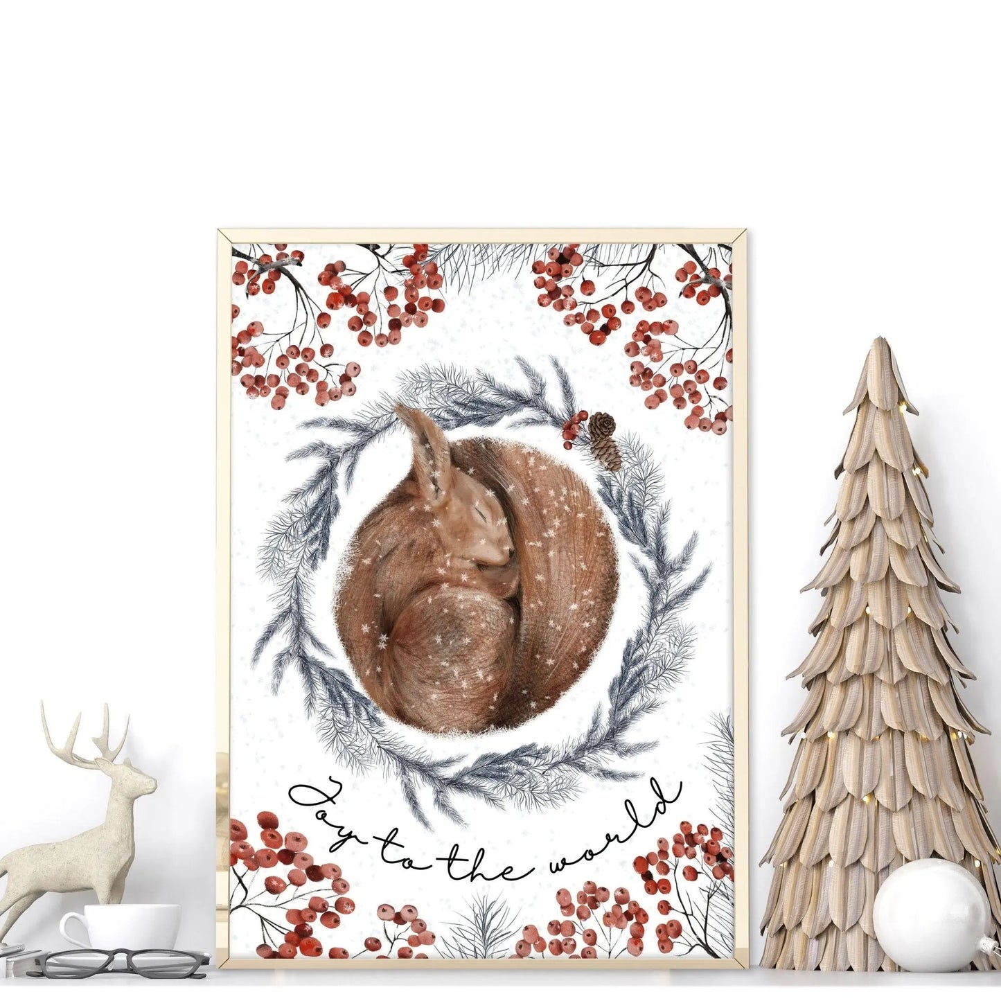 Xmas decorations hanging | Folk Christmas Decor About Wall Art