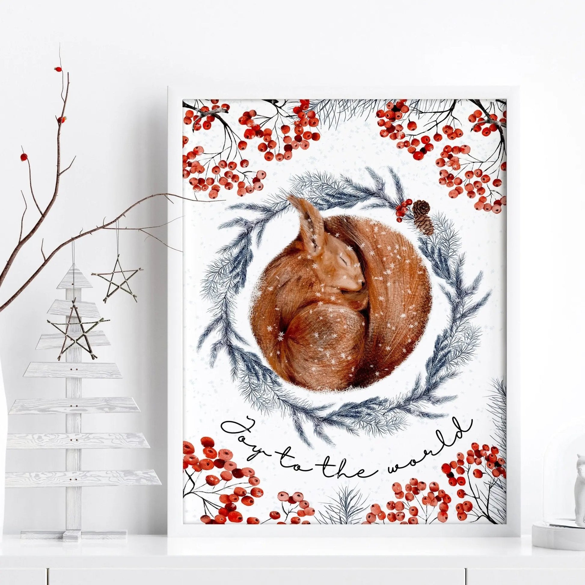 Xmas decorations hanging | Folk Christmas Decor About Wall Art