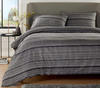 Stripe Jacquard Reversible Cotton Blend Duvet Cover Set with Pillowcases Luxurious Eco-Friendly Bedding for Master and Guest Bedrooms Multiple Sizes and Colours by OLIVIA ROCCO