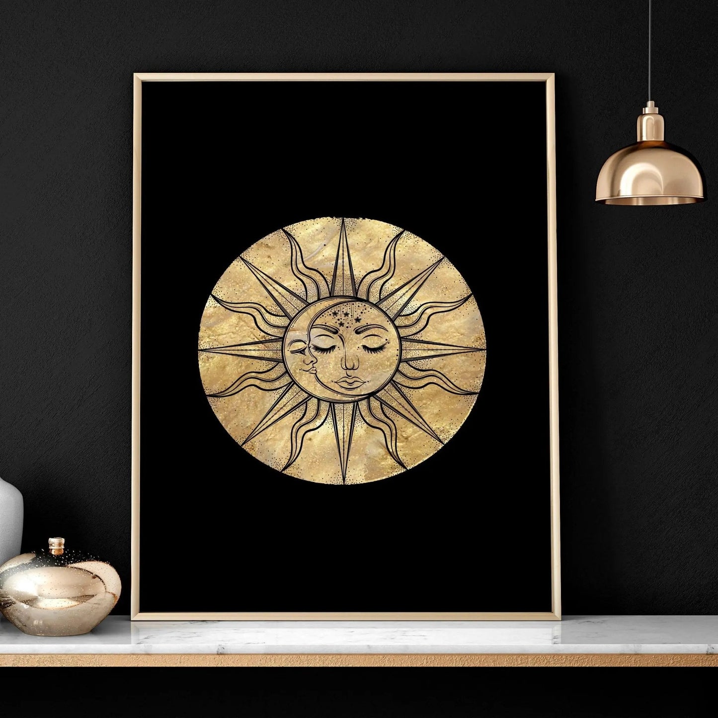 Sun and moon drawing | set of 3 framed wall art About Wall Art