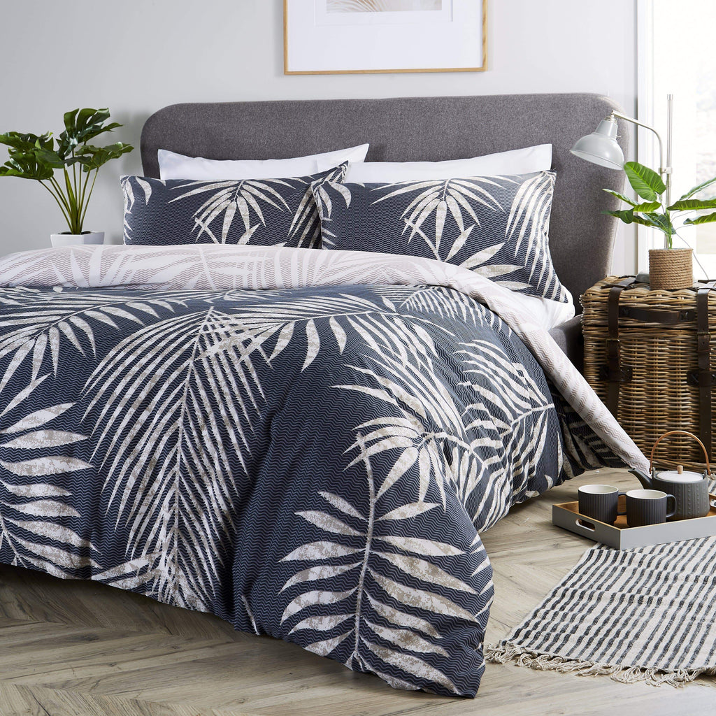 Tropical Leaf Reversible Luxurious Duvet Set Soft Cotton Rich Bedding in Single Double King Sizes with Premium Vibrant Botanical Designs by OLIVIA ROCCO