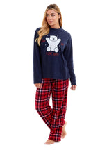 Women's Polar Bear Fleece Pyjama Set Soft Warm Winter Sleepwear Festive Christmas Gift Nightwear by Daisy Dreamer