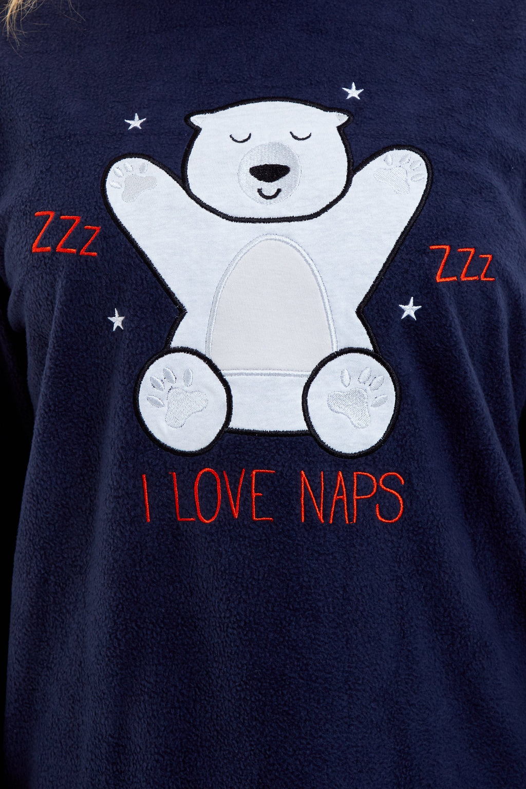 Women's Polar Bear Fleece Pyjama Set Soft Warm Winter Sleepwear Festive Christmas Gift Nightwear by Daisy Dreamer