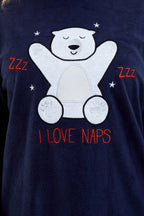 Women's Polar Bear Fleece Pyjama Set Soft Warm Winter Sleepwear Festive Christmas Gift Nightwear by Daisy Dreamer