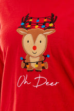 Women's Polar Fleece Pyjama Set with Festive Reindeer Pattern Ultra-Soft Winter Nights and Christmas Gifts Loungewear by Daisy Dreamer
